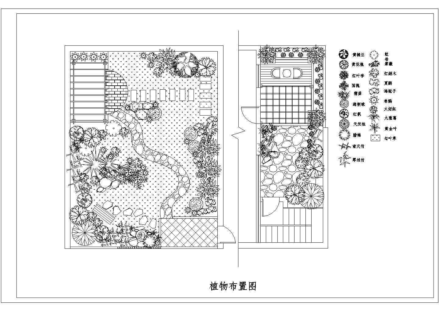某地区三个花园庭院景观设计方案图（含绿化设计）