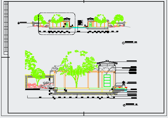 某小区入口景观cad图纸