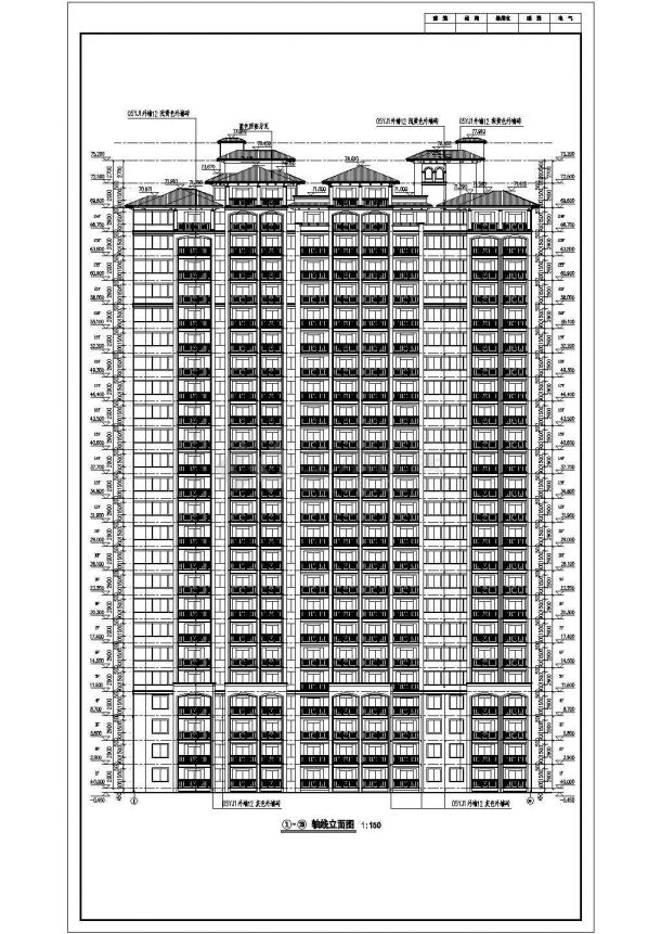 某地24层剪力墙结构住宅楼建筑设计施工图-图一