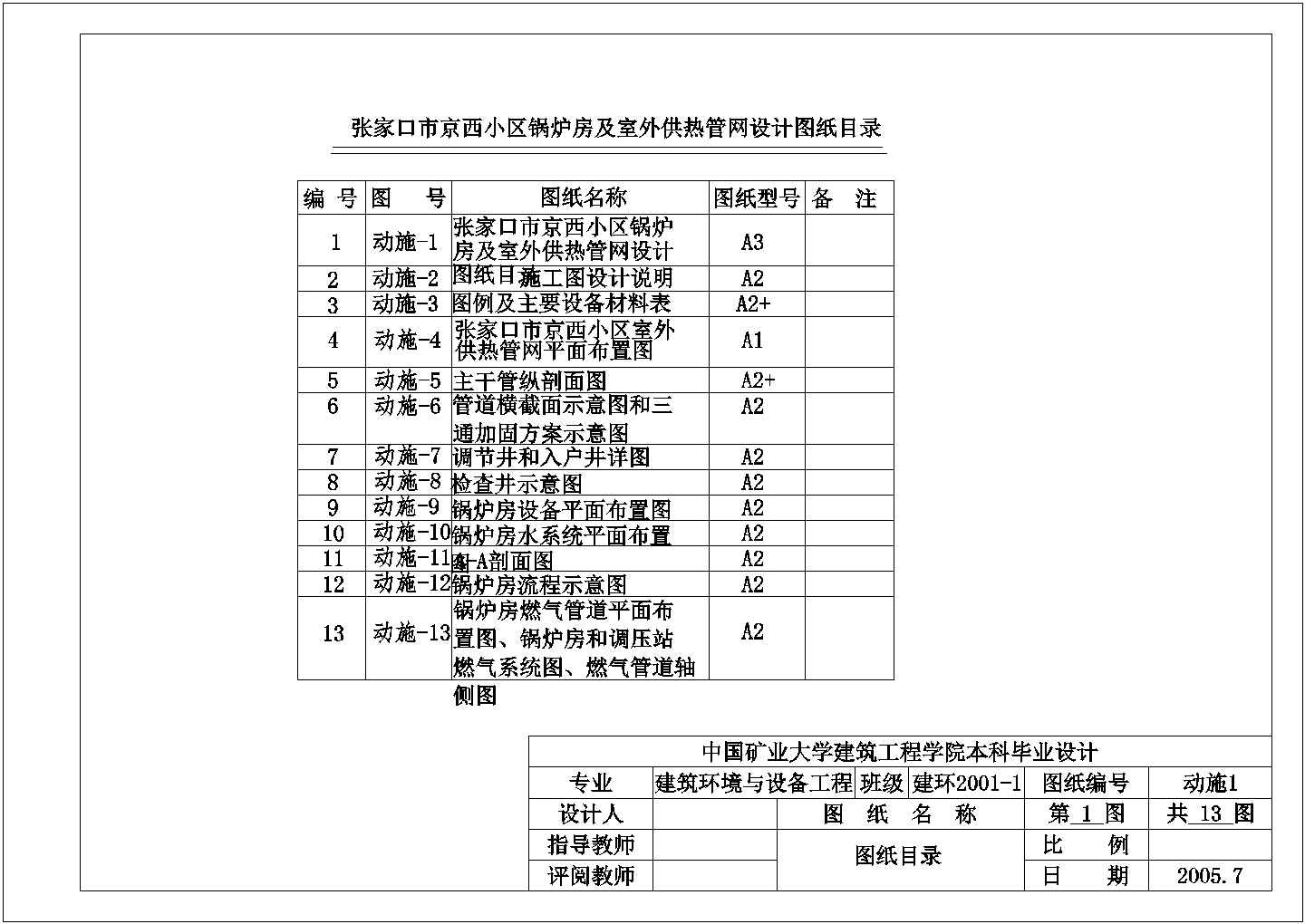 某小区供热管网设计及计算说明书、图纸