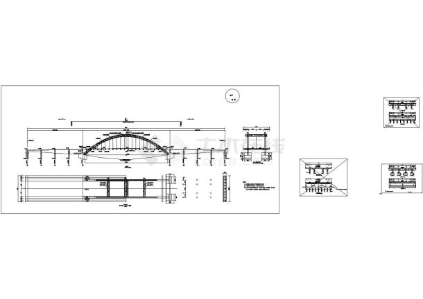 兴隆大桥及接线道路工程CAD图纸144张（中承式钢管拱桥主桥等截面梁引桥给排水）-图一