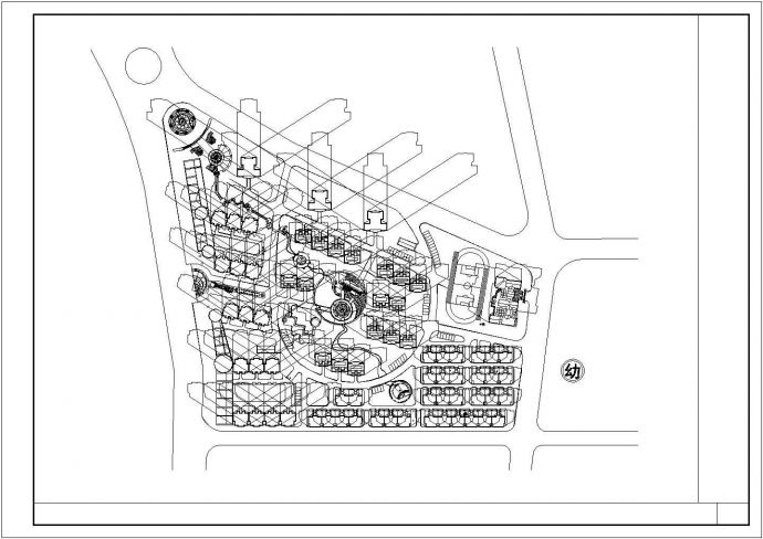 某地某临街住宅小区规划总平面图设计方案_图1