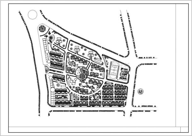 某地某临街住宅小区规划总平面图设计方案-图二