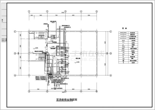 某小区高层框架结构地下泵房设计图-图二