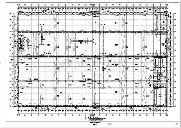 如东市一层砼排架结构轻钢屋盖厂房建筑结构施工图纸-图二