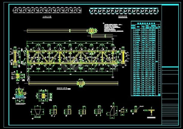 某地32m跨液氨输送管道钢结构栈桥全套结构施工图-图一