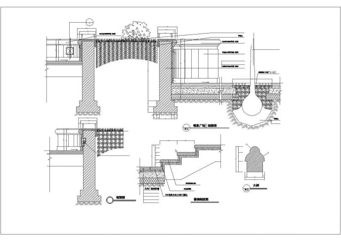 某处高档公寓欧式喷泉施工图纸_图1