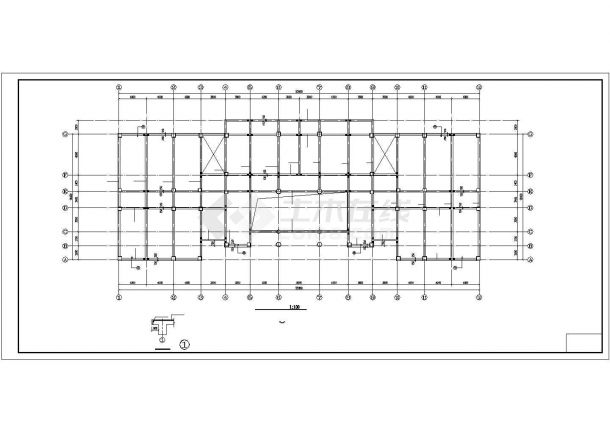喀什某地框架办公楼施工图纸（建、结、水、电）-图一