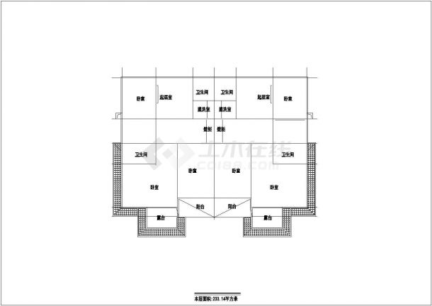 某地三层双拼别墅设计图（总建筑面积643平方米 含平立剖面）-图二