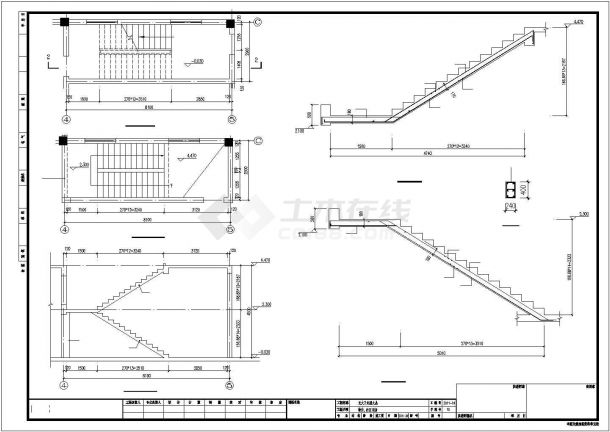 某建筑物框架楼梯节点构造CAD参考图-图二