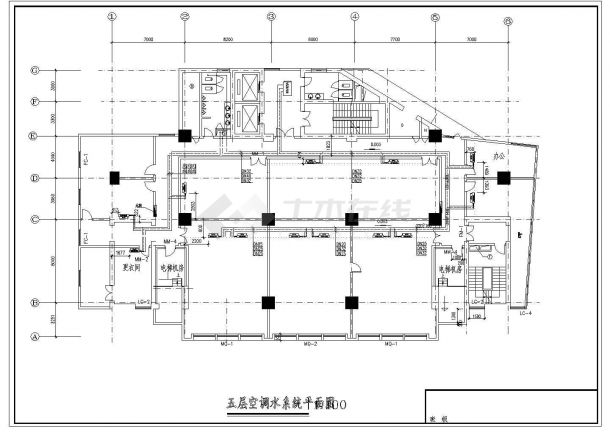 郑州某大厦制冷机房图（共8张图纸）-图二
