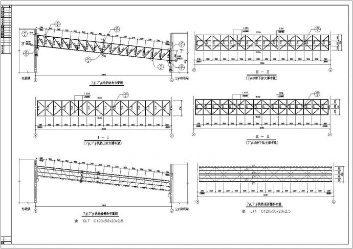 某钢栈桥结构整体分类材料cad详图_图1