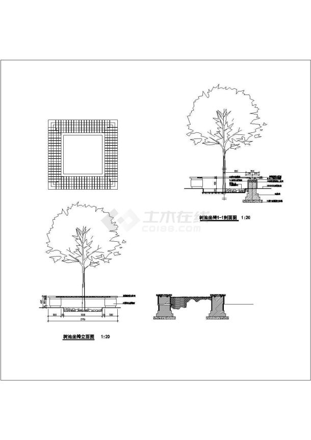 经典树池园凳施工cad图集，共24张-图二