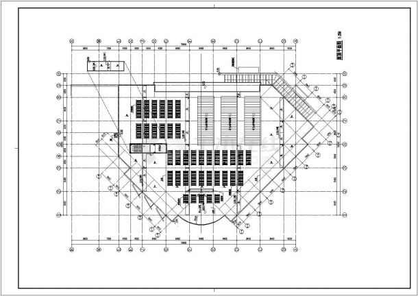 两层学生食堂建筑施工CAD图纸-图一