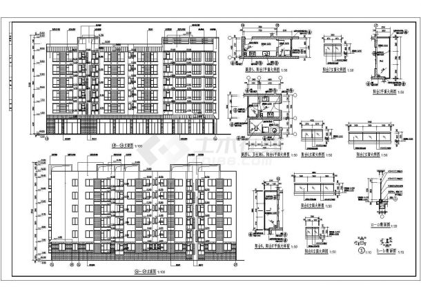 广元市六层框架结构住宅建筑设计施工图纸-图二