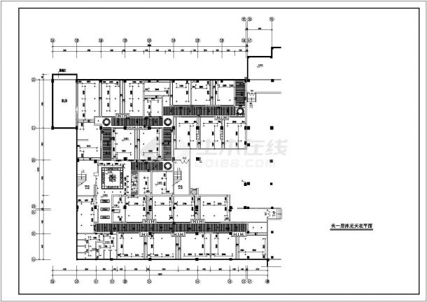某地下一城足浴城室内装修设计CAD图纸-图二
