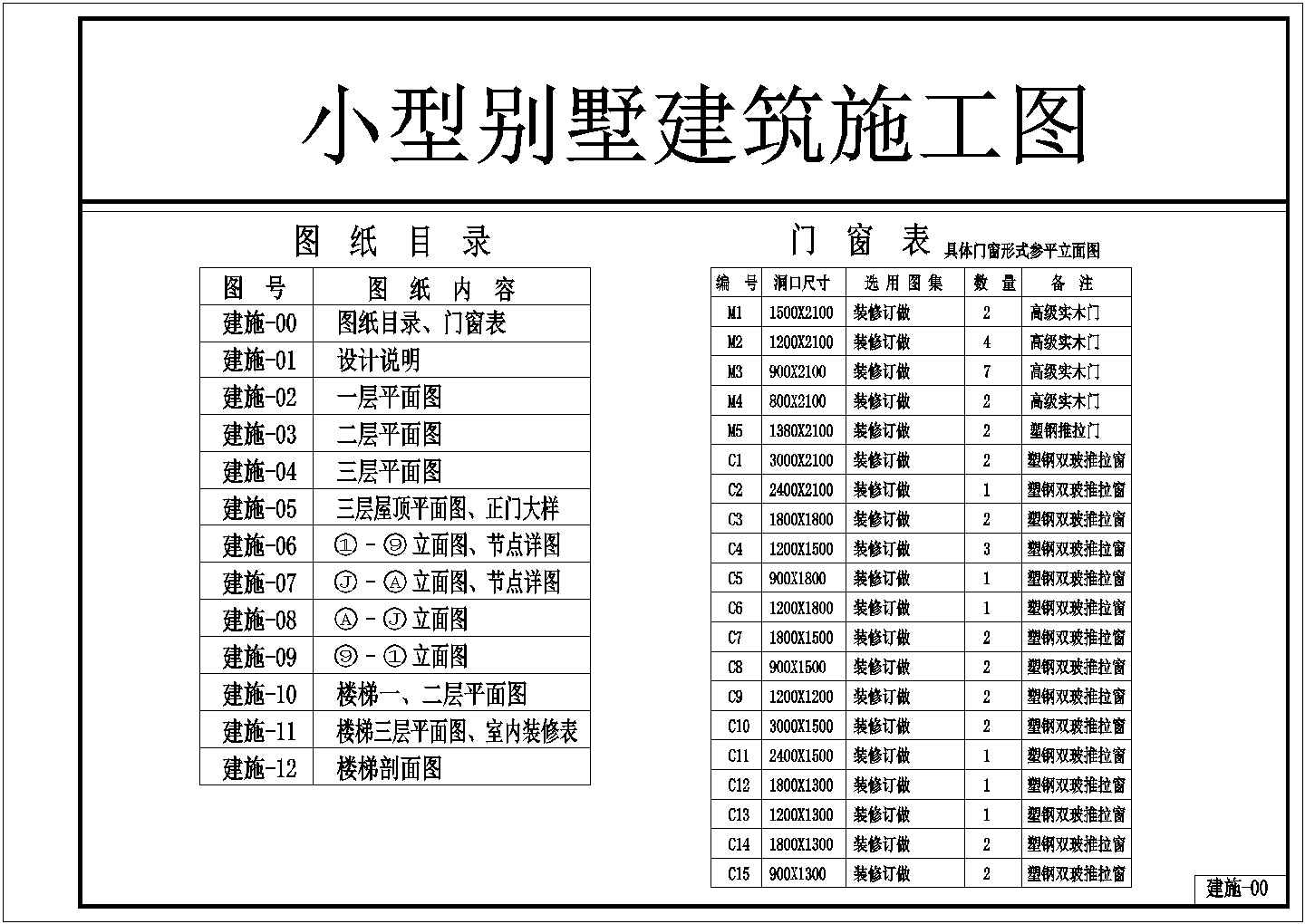 419平小型三层别墅建筑设计施工图