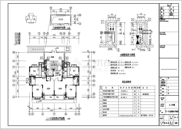 某小区十层框架结构住宅楼给排水消防施工图-图二