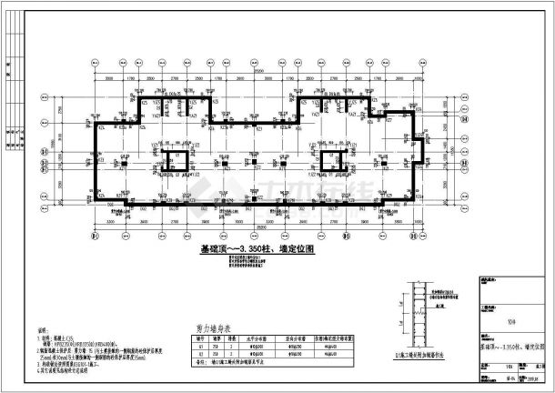 八层框剪结构住宅楼结构施工图（地下二层）-图二