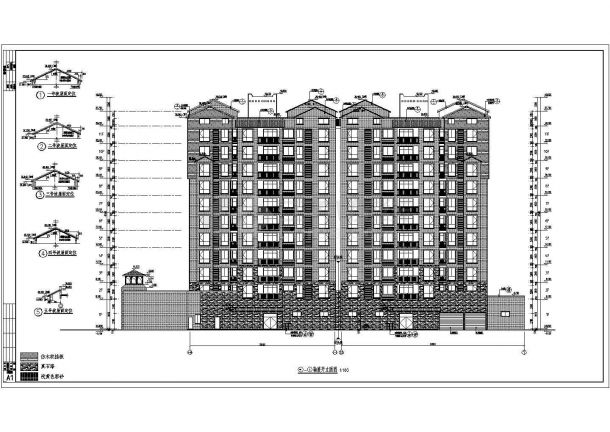 某地11层剪力墙结构高层住宅建筑设计施工图纸-图二