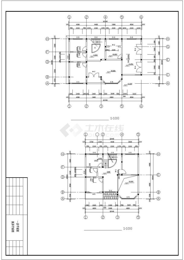 【广西】二层砖混结构带阁楼小别墅建筑施工图-图二