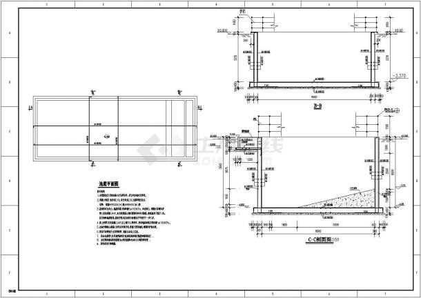 电厂内水池优化结构设计施工图纸（土建）-图二