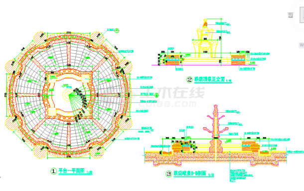 水池喷泉施工剖面CAD参考图-图一