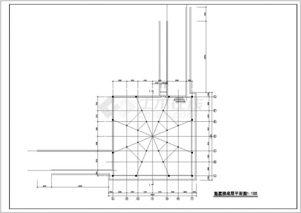 景观塔楼施工剖面CAD参考图-图二