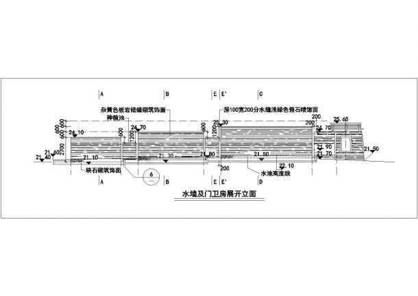 某森林公园水幕瀑布施工cad图-图一