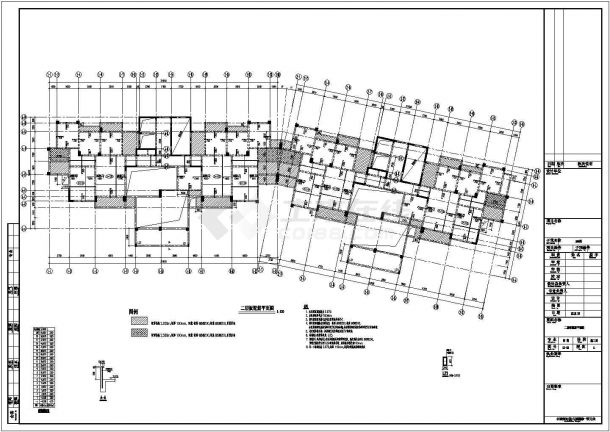 18层框剪结构商住楼结构施工图（地下一层）-图二