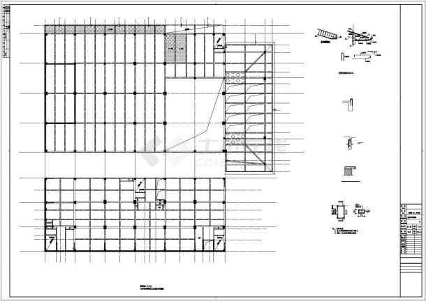 九层和三层框架结构酒店结构设计施工图-图一