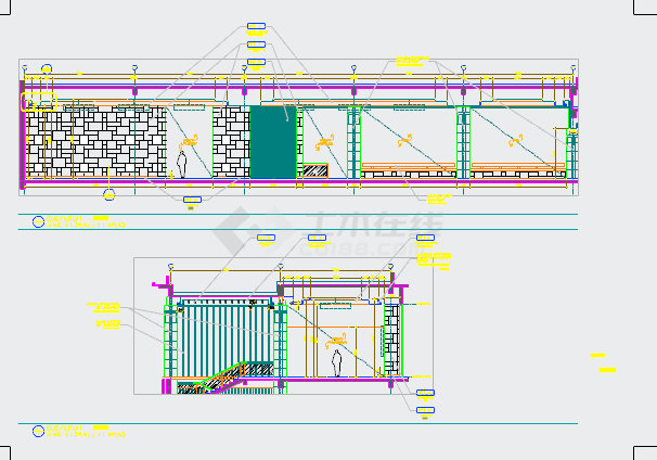 【海南】白金国际化五星级贵宾度假酒店装修施工CAD图（含效果）-图二