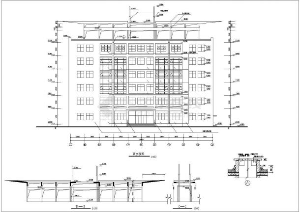 某地六层框架结构办公楼建筑设计方案设计图纸-图一