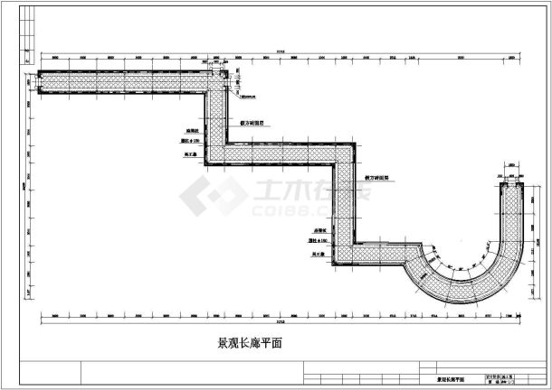 长廊施工cad图,含节点大样图-图一