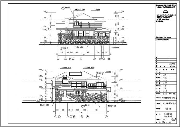 二层砖混结构乡村别墅建筑设计图纸_图1