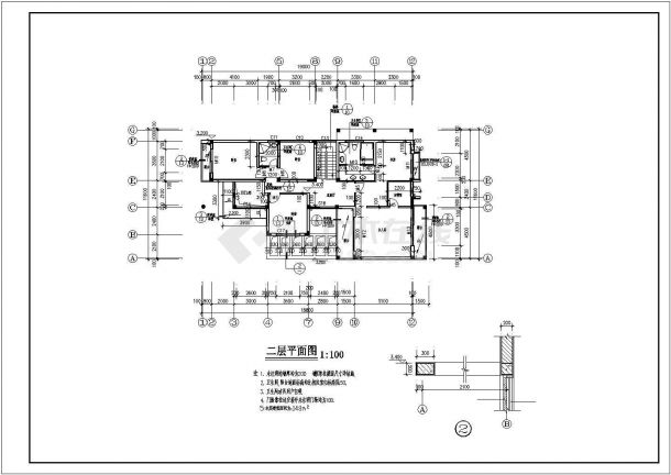 【济南】二层框架结构豪华现代别墅建筑施工图-图二