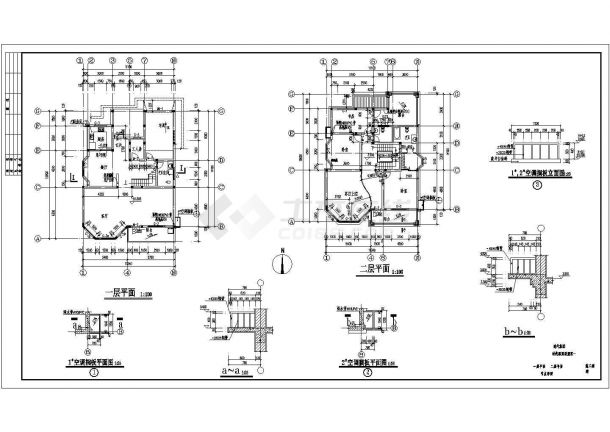 【长沙】三层现代风格别墅建筑设计施工图-图一