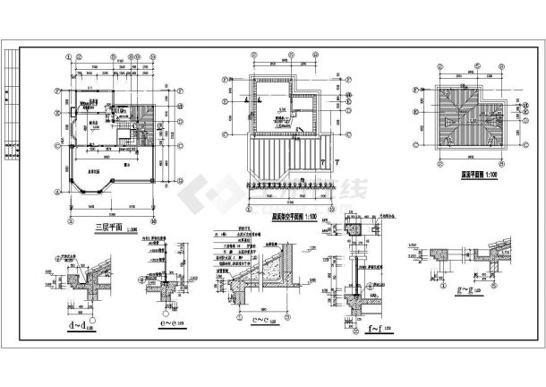【长沙】三层现代风格别墅建筑设计施工图-图二