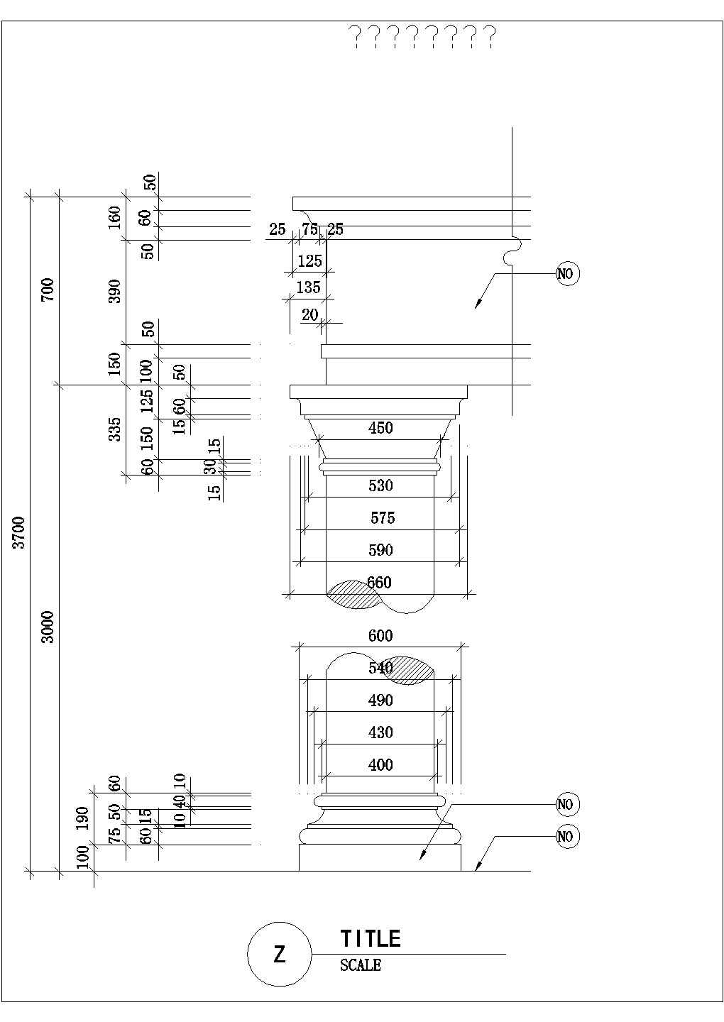 欧式景亭施工cad图（顶平面）