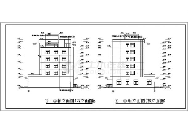 某地区6层框架结构办公楼建筑方案图纸-图二