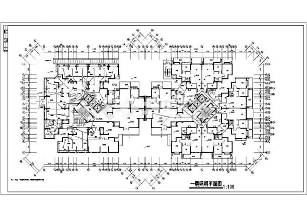某34层一类高层住宅楼电气设计施工图-图一
