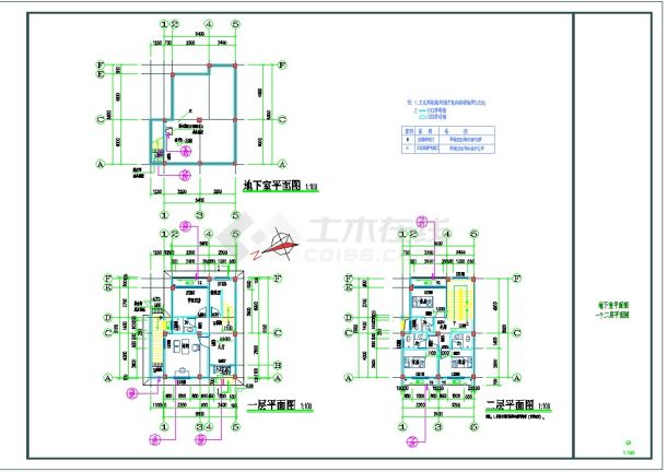 某三层框架别墅管理用房项目建筑图纸-图一