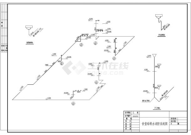 某学生综合食堂给排水设计施工图-图一