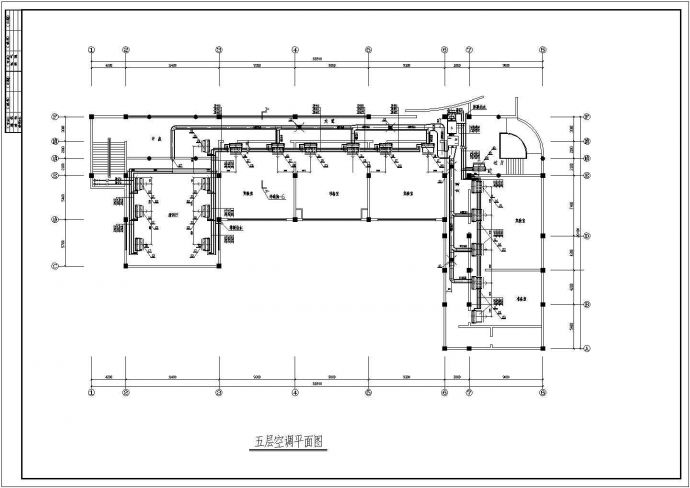 院校5层科技楼空调系统CAD规划参考图_图1