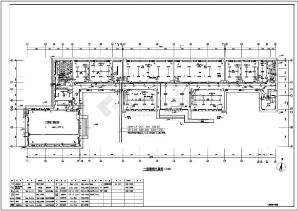 【湖南】活动室办公室电气设计施工图-图一