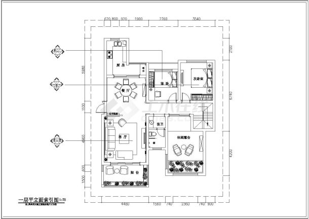 富丽豪华欧式风格两层小别墅室内设计装修施工图（含效果）-图二