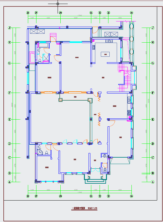 【杭州】精品典雅欧式风格两层别墅样板间装修施工CAD图
