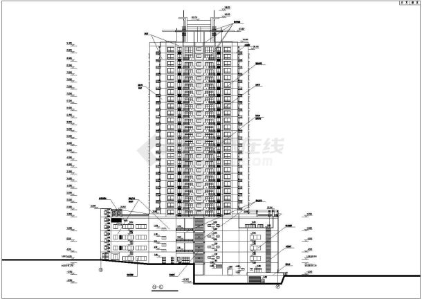 【北京】高层商住综合大厦建筑设计施工图-图二