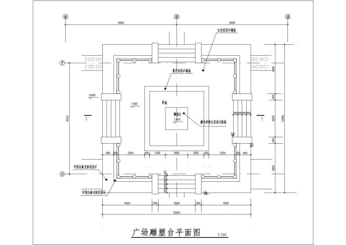 雕塑台结构施工cad参考图_图1