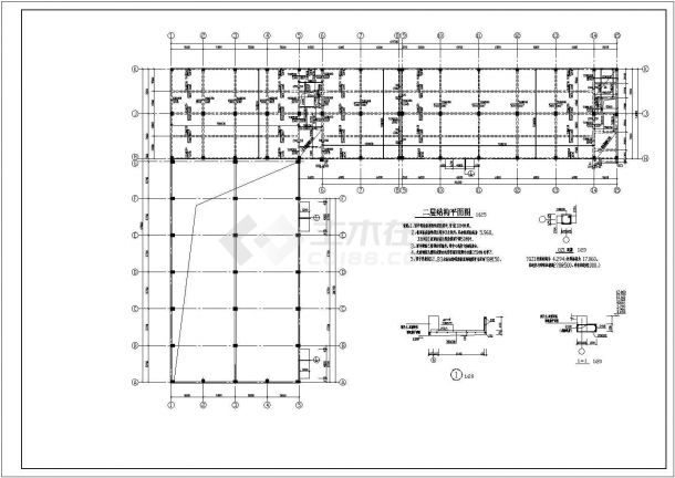各种钢结构和混凝土框架结构厂房结构施工图-图一